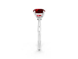 Silver Round Cut Ruby Solitaire Engagement Ring with Classic Band and Four-Prong Setting_14