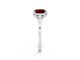 Silver Round Cut Ruby Solitaire Ring with Flower Prong Setting and Classic Band_14