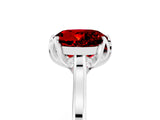 Silver Round Cut Ruby Solitaire Ring with Flower Prong Setting and Classic Band_17