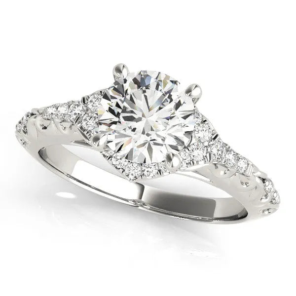 Platinum Fancy Green Asscher Cut Diamond Solitaire Ring with Hidden Halo and Pavé Band