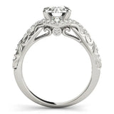 Silver Fancy Blue Asscher Cut Diamond Solitaire Ring with Hidden Halo and Pavé Band