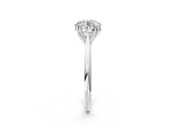 Silver Round Cut Solitaire Diamond Ring with Six-Prong Setting and Classic Band_8