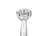 Silver Round Cut Solitaire Engagement Ring with Tapered Band and Four-Prong Setting 5