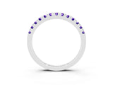 Silver Round Cut Tanzanite Pavé Set Thin Band_15