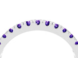Silver Round Cut Tanzanite Pavé Set Thin Band_16