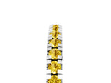 Silver Round Cut Yellow Sapphire Pavé Set Thin Band_11