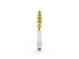 Silver Round Cut Yellow Sapphire Pavé Set Thin Band_8