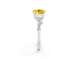 Silver Round Cut Yellow Sapphire Scattered Round Accent Ring with Prong Setting_80