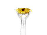 Silver Round Cut Yellow Sapphire Solitaire Engagement Ring with Cathedral Setting and Four-Prong Mount_17
