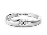 Silver Round Diamond Bypass Solitaire Band with Bezel Setting_14
