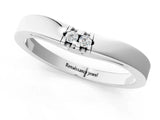 Silver Round Diamond Bypass Solitaire Band with Bezel Setting_15