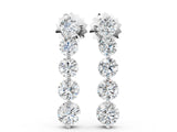 Silver Round Diamond Prong Set Drop Earrings_9