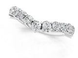Silver Round Diamond Prong Set Silver Curved Band_16