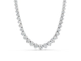 Silver Round Diamond Tennis Necklace with Three-Prong Setting_4