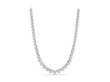 Silver Round Diamond Tennis Necklace with Three-Prong Setting_5