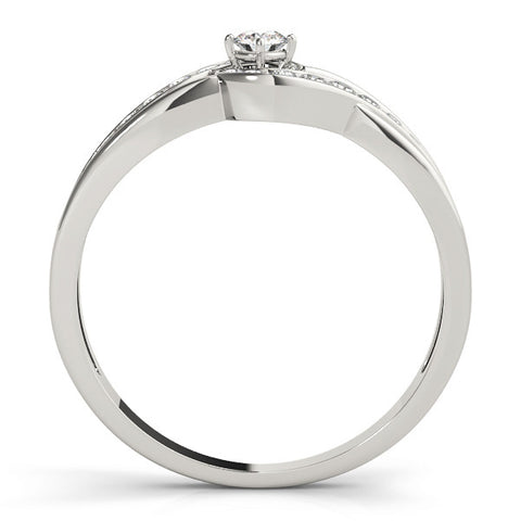 Silver Round Diamond Twist Band with Pavé Setting