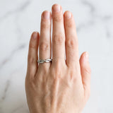 Silver Round Diamond Twisted Infinity Band with Prong Setting_62