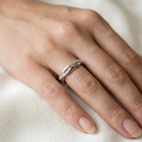 Silver Round Diamond Twisted Infinity Band with Prong Setting_66