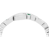 Silver Round Emerald Leaf Eternity Band with Bezel Setting_4