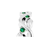 Silver Round Emerald Leaf Eternity Band with Bezel Setting_5