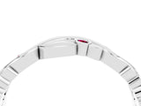 Silver Round Garnet Leaf Eternity Band with Bezel Setting_4