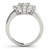 Platinum 3.01 Carat F VVS2 Round Halo Cluster Diamond Engagement Ring with Prong Setting and Polished Band