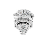 Silver Round Halo Diamond Split Shank Engagement Ring with Four-Prong Setting_19