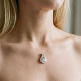 Silver Round Halo Prong Set Pendant_37