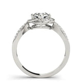 Silver Round Halo Twist Split Shank Diamond Ring 2