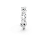 Silver Round Moissanite Leaf Eternity Band with Bezel Setting_2