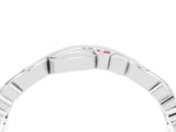 Silver Round Pink Sapphire Leaf Eternity Band with Bezel Setting_4