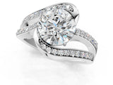 Silver Round Solitaire Bypass Diamond Engagement Ring with Channel-Set Band and Four-Prong Setting_48