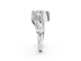 Silver Round Solitaire Bypass Diamond Engagement Ring with Channel-Set Band and Four-Prong Setting_49