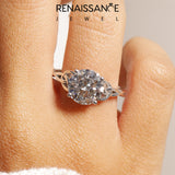 Silver 0.29 Carat E VVS2 Round Diamond Solitaire Engagement Ring with Celtic Knot Band and Four-Prong Setting