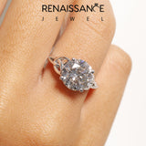 Silver Round Solitaire Celtic Knot Engagement Ring with Four-Prong Setting_148
