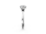 Silver Round Solitaire Diamond Ring with Six-Prong Setting on a Classic Band 2