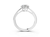 Silver Round Solitaire Diamond Ring with Split Shank and Four-Prong Setting_23