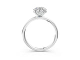 Silver Round Solitaire Diamond Ring with a Classic Band and Four-Prong Setting 3