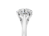 Silver Round Solitaire Engagement Ring with Four-Prong Setting and Classic Band 5
