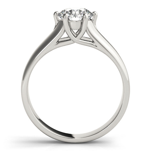 Silver Round Solitaire Engagement Ring with Six-Prong Setting and Comfort Fit Band 1