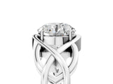 Silver Round Solitaire Intertwined Band Prong Setting Ring_19