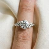 Silver Round Solitaire Marquise Twist Band with Six-Prong Setting_93