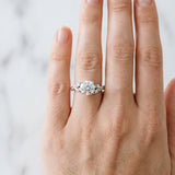 Silver Round Solitaire Marquise Twist Band with Six-Prong Setting_95
