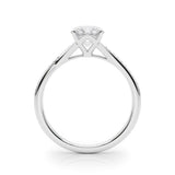 14K White Gold 2.00 Carat F VS1 Round Solitaire Pavé Band with Four-Prong Setting
