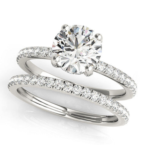 White gold Fancy Black Emerald Cut Diamond Solitaire Ring with Four-Prong Setting and Pavé Band