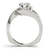 Silver Round Solitaire Split Shank Halo Prong Ring 2