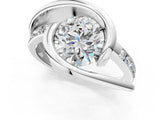 Silver Round Solitaire Tension-Set Diamond Split Shank Ring_24