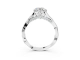 Silver Round Solitaire Twist Band Six-Prong Setting 4