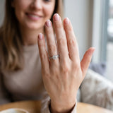 Silver Round Solitaire Twist Pave Diamond Engagement Ring with Prong Setting_23