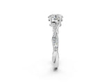 Silver Round Solitaire Twisted Band Pavé Diamond Ring_34